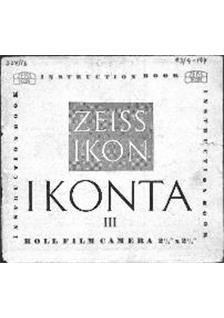 Zeiss Ikon Ikonta 3 -Series manual. Camera Instructions.